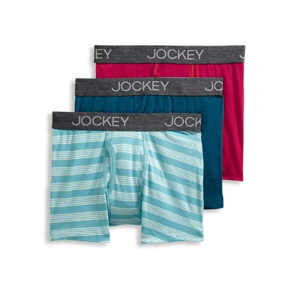 Jockey® Essentials Boys’ Cotton Boxer Brief - 3 pack, Size L